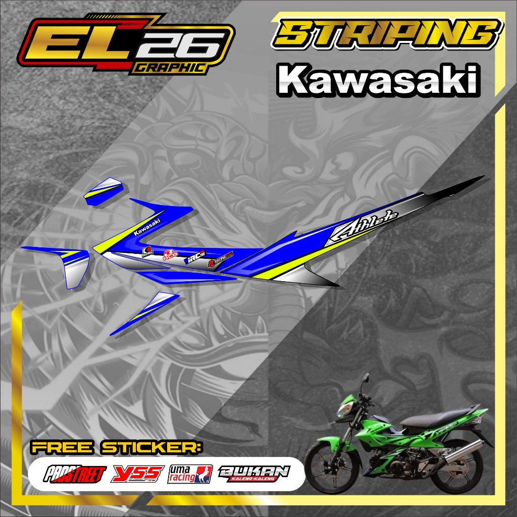 สติ๊กเกอร์ 486 STRIPING KAWASAKI ATHLETE - KAWASAKI ATHLETE STICKER GRAPIC MOTIF