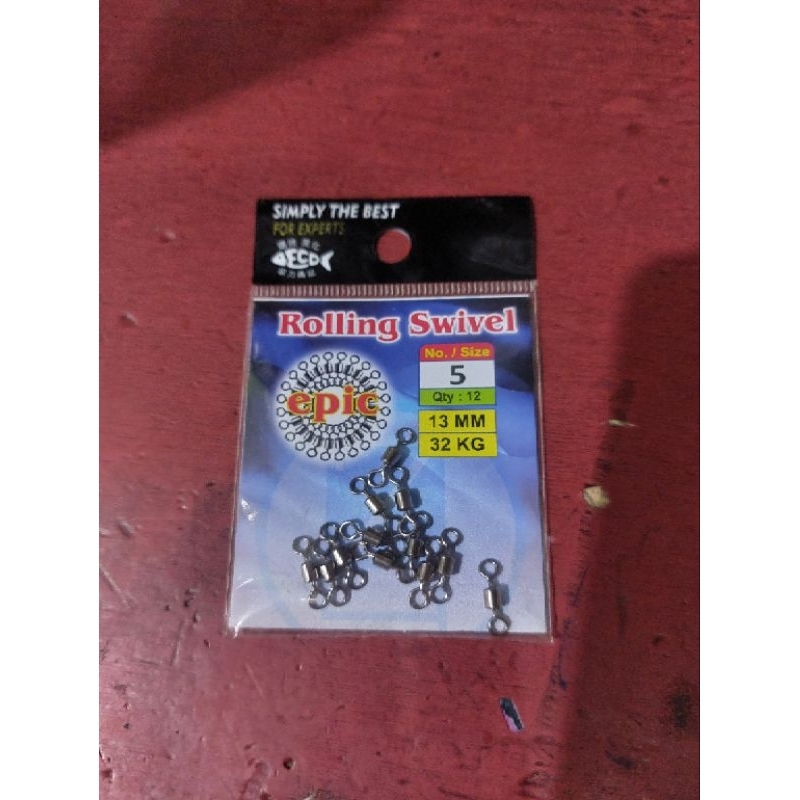 Epic Kili-Kili Rolling Swivel Number 5 test 32kg ยาว 1.3cm เนื้อหา 12 ชิ้น