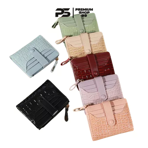 Genie Wallet Original Womens Wallet - Croco Leather Premium Folding Wallet For Women - Tas Mini Wall