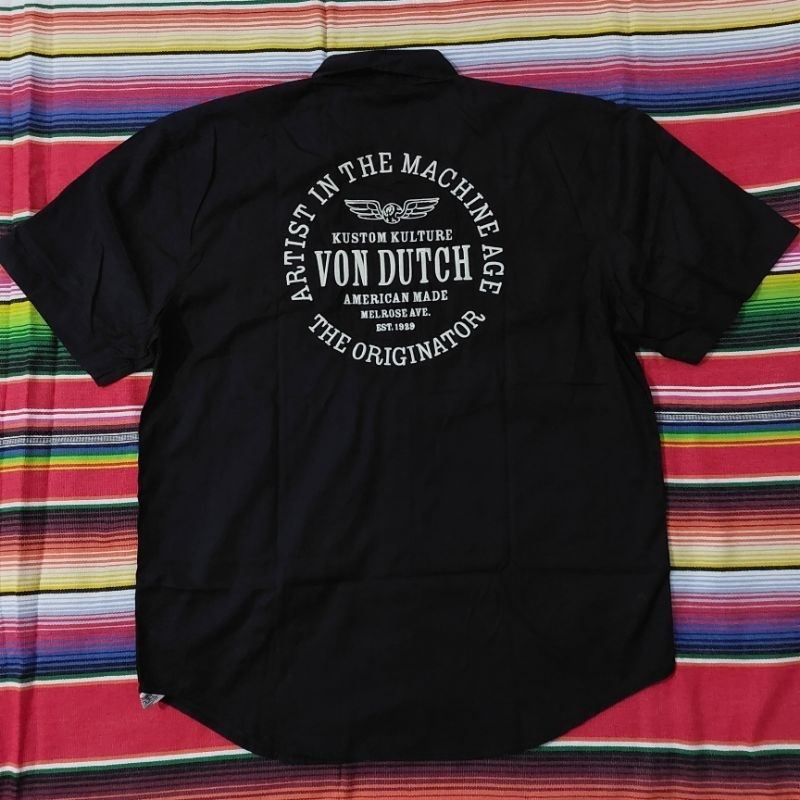 Hitam Von DUTCH - เสื้อเชิ้ตทํางาน - สีดํา - ต้นฉบับ - XXL