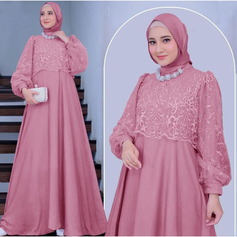Gnc Maxy Dress Larise Clau8/Gamis ล่าสุด/Eid/ชุดนอน