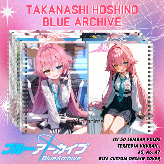 Takanashi Hoshino Blue Archive Notebook / Takanashi Hoshino Notebook / Notebook / ปรับแต่งได้