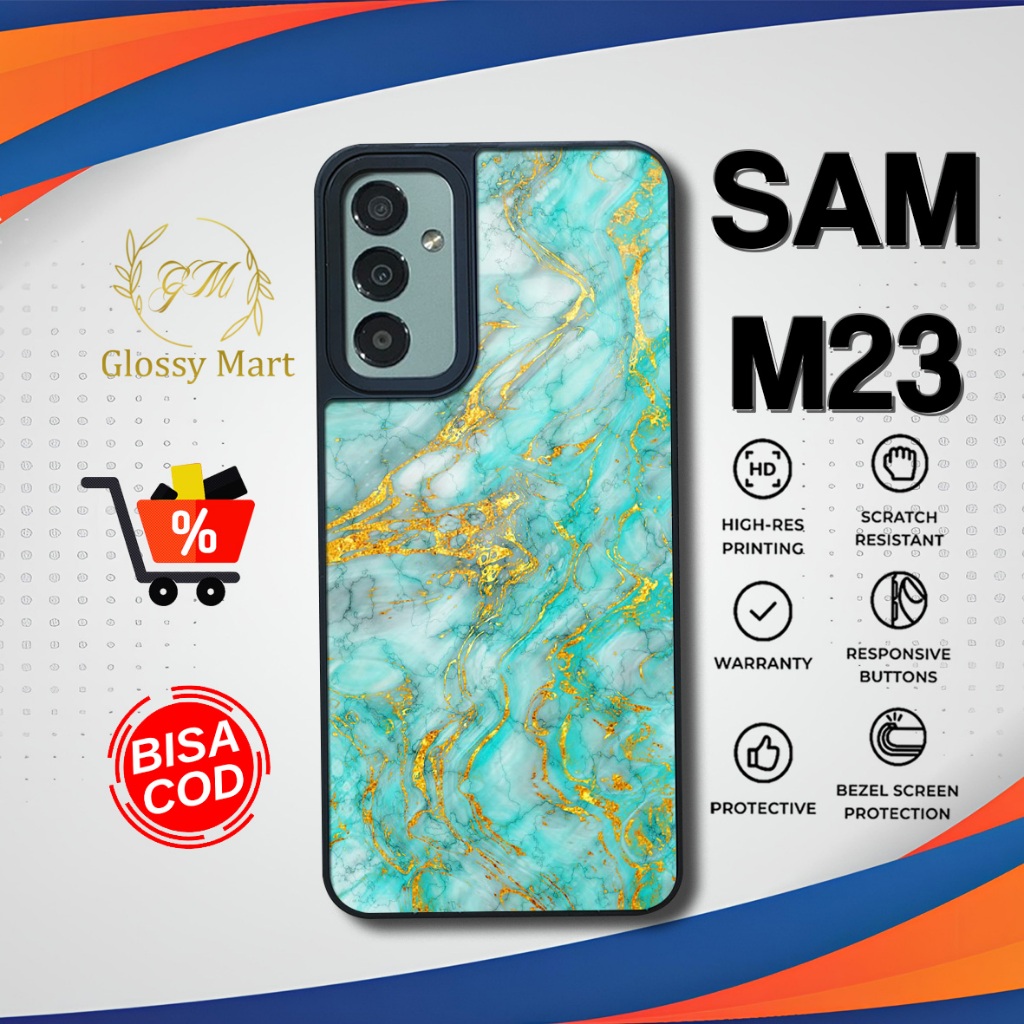 เคส Samsung M23 ล่าสุด - เคส Samsung M23 - Marble - Glossy Hardcase Softcase - Glossy Samsung Casing