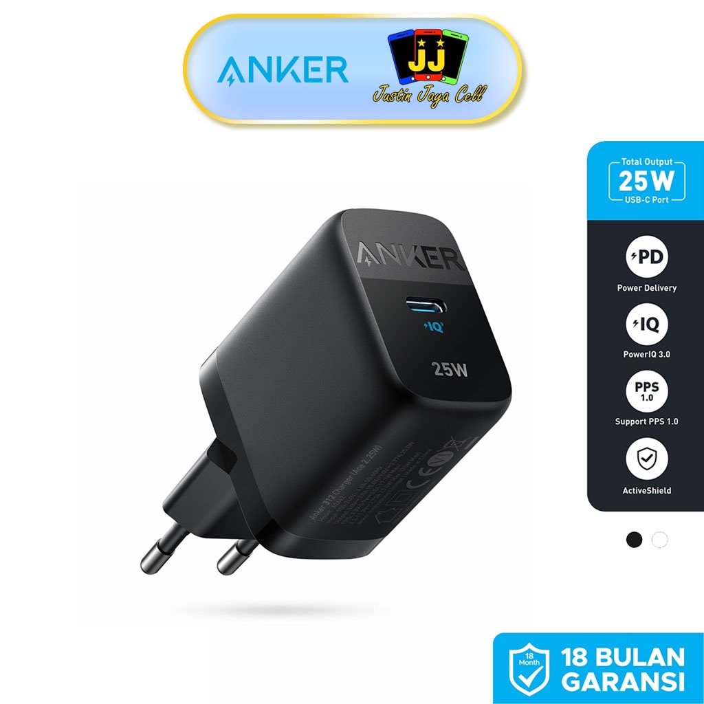 ANKER Wall Charger 312 25W Fast Charging Charger Samsung [A2642] Anker อย่างเป็นทางการอินโดนีเซียการ