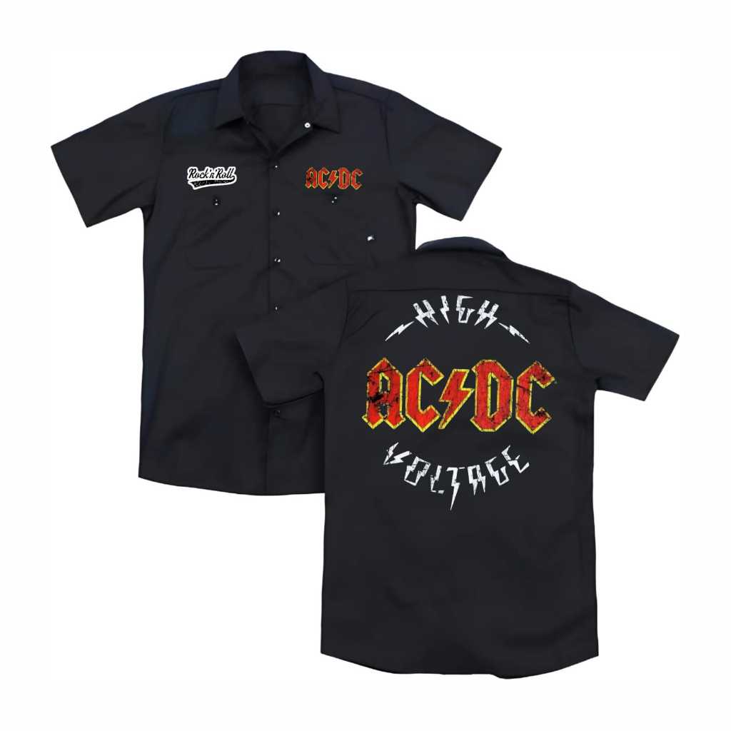 Kemeja Acdc Hiitam เสื้อเชิ้ตทํางาน Unisex Metaphor