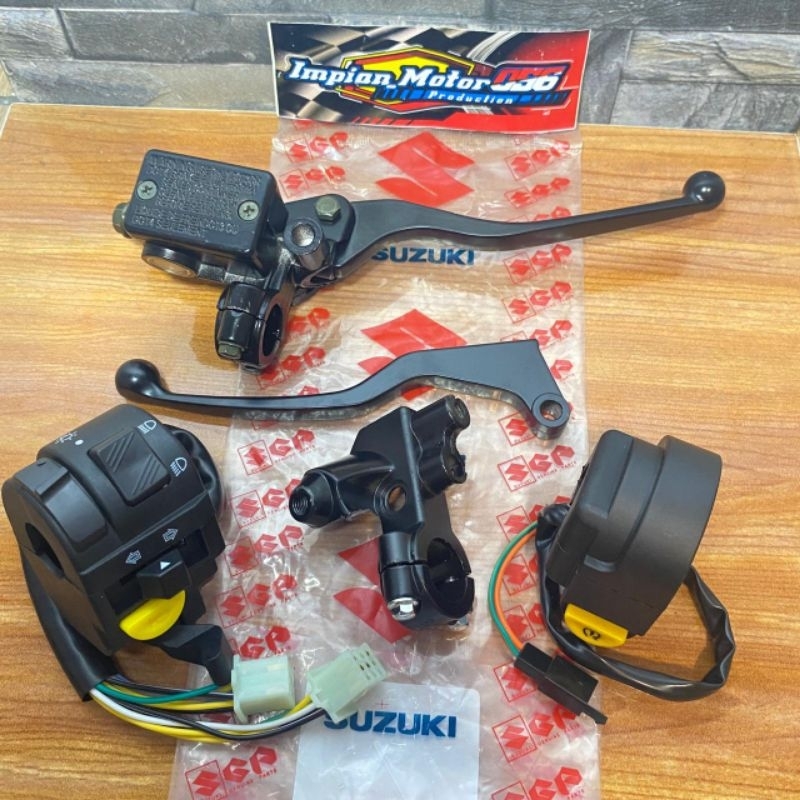 ชุดแพ็คเกจสวิตช์+หลักเบรค assy+มือจับคลัตช์+ที่วางคลัตช์ Land sepion 12 มอเตอร์ไซค์ Suzuki satria F 150 old satria fu 150 satria fu barong มอเตอร์ไซค์