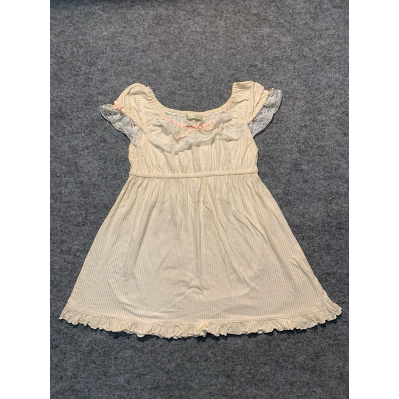 7-9 (Y) Rucola Cream Dress with Beautiful Stripes for Girls