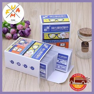 Tissue Kacamata / Tisu Lap Kacamata Anti Embun Anti Air / Lap Pembersih Lensa Kacamata Isi 100 PCS Multifungsi