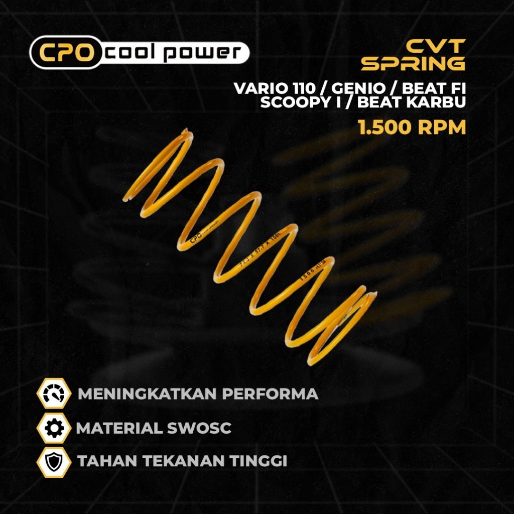 PER CVT RACING CPO COOL POWER 1500 RPM 2000 RPM GENIO BEAT SCOOPY VARIO 110 FI ESP BEAT DELUXE NEW S