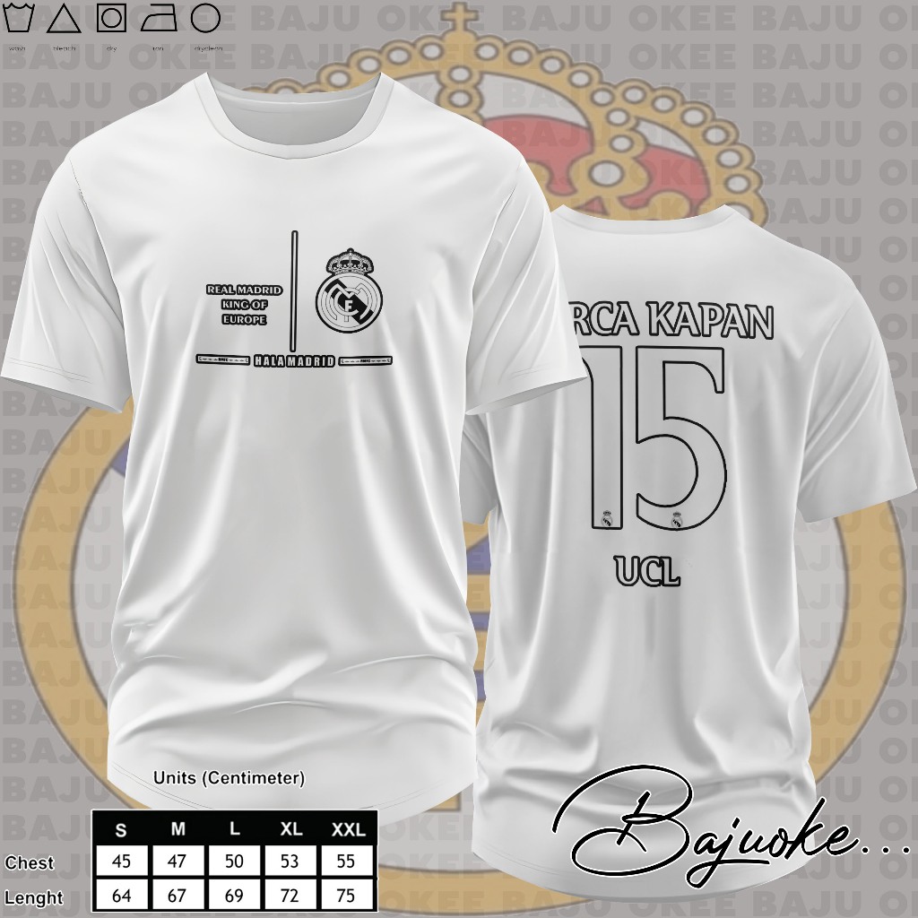 เสื้อยืด Okee Real Madrid Barca 15 UCL - เสื้อยืดผ้าฝ้ายสําหรับผู้ชายและผู้หญิง
