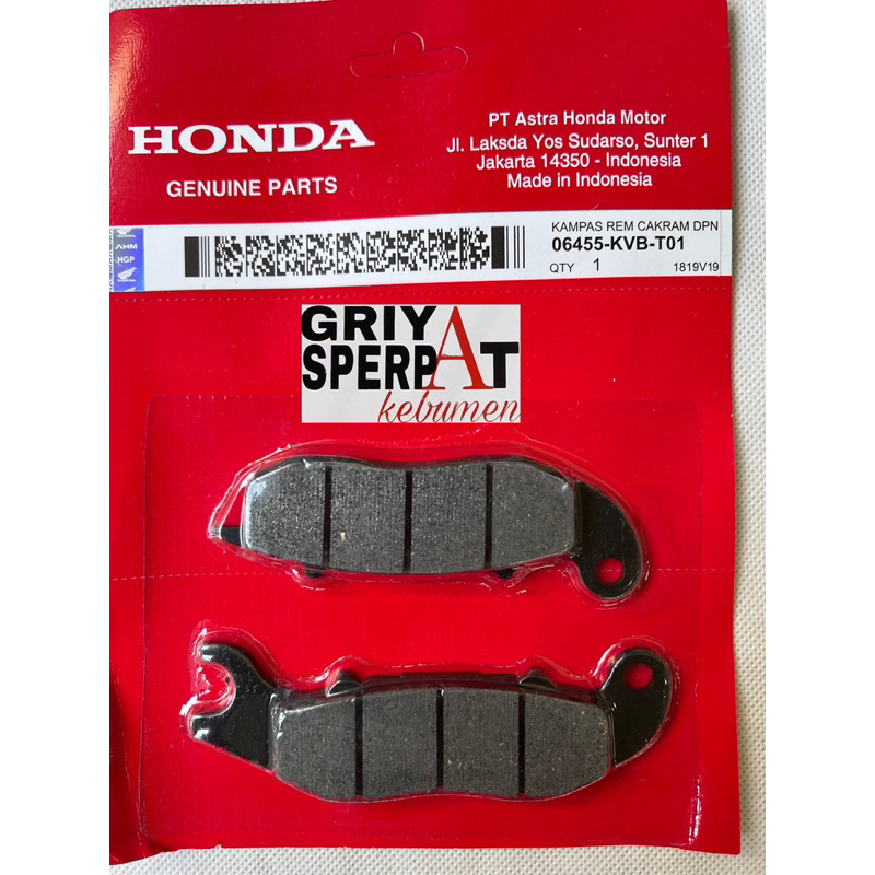 06455-KVB-T01 ผ้าเบรคหน้าสําหรับ Scoopy Vario