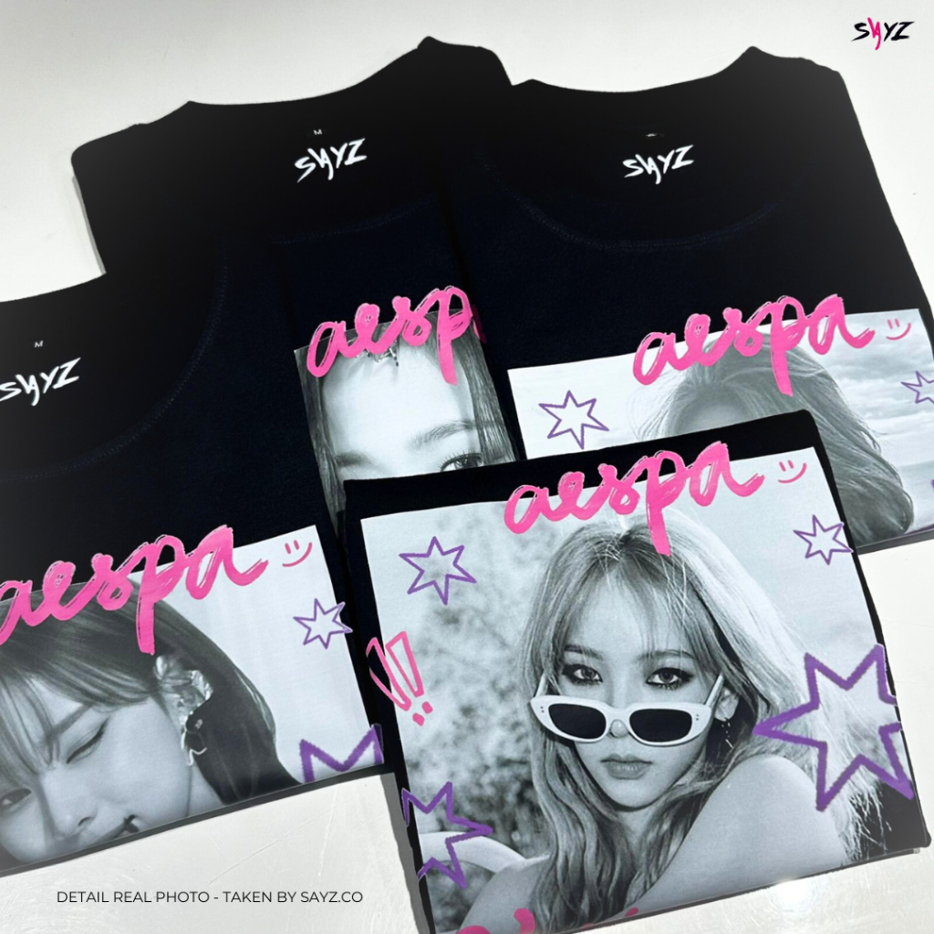 [ Ready ] เสื้อยืดซีรีส์ Aespa star - Winter Karina Giselle NingNing | คอนเสิร์ตคอนเสิร์ต | สุรบายากึ่งสําเร็จรูป ซิดอร์โจ | Sayz.co