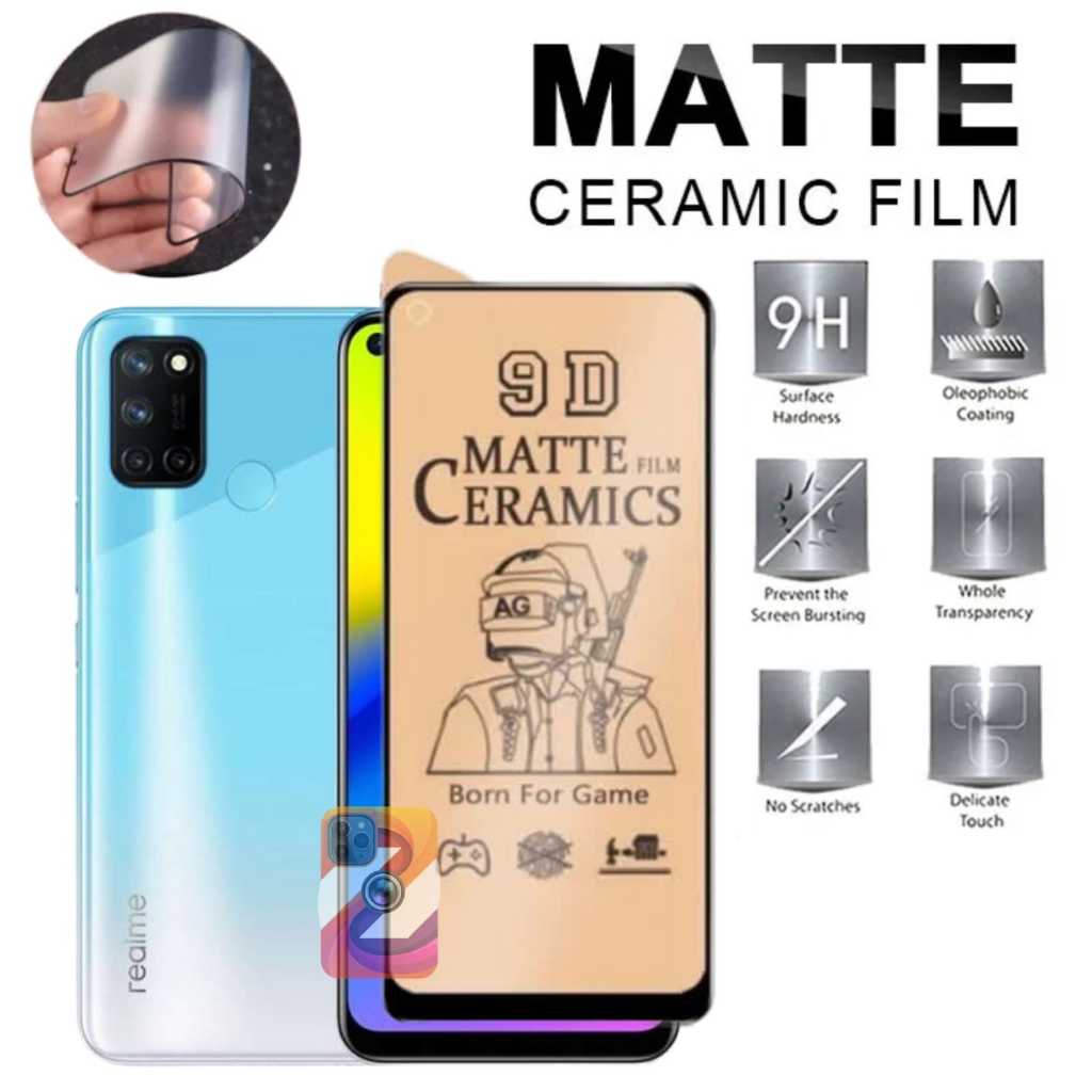LAYAR กระจกนิรภัยเซรามิค matte Full กาวแบบเต็มหน้าจอ Realme 2 2 Pro 3 3pro 5 5i 5s 5 Pro 6 6 Pro 7 7
