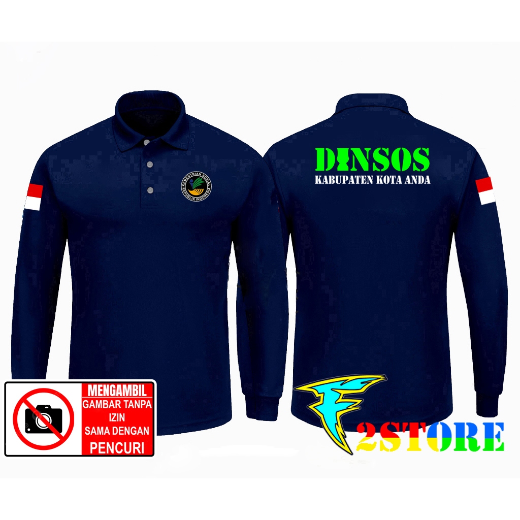 เสื้อยืดคอปก DINSTOS - SOCIAL MINISTRY OF REPUBLIC OF INDONESIA FREE CITY NAME - F2ASTORE