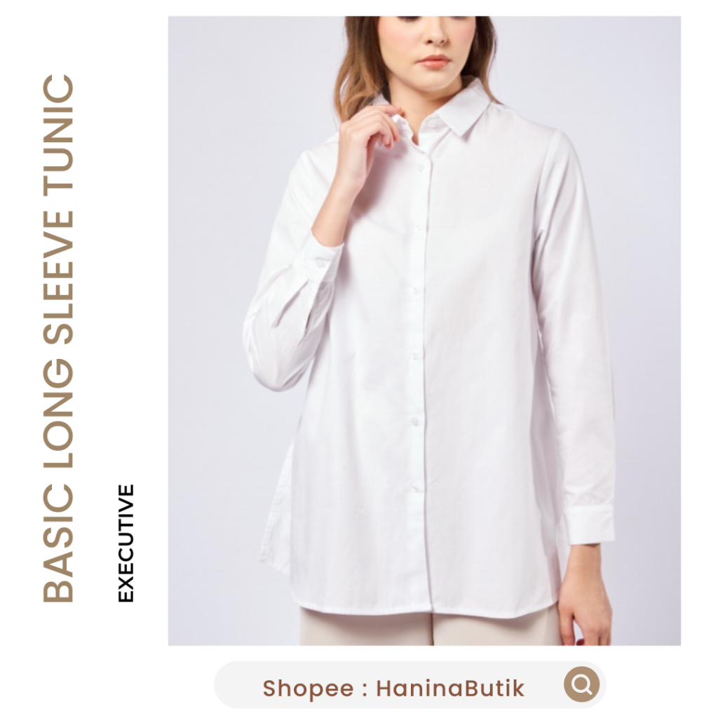 (พร้อมส่ง) EXECUTIVE BASIC LONG SLEEVE TUNIC OFF WHITE SIZE M โดย EXECUTIVE