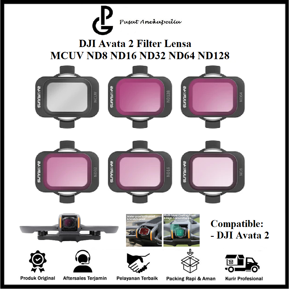 Dji Avata 2 ฟิลเตอร์เลนส์กล้อง MCUV ND8 ND16 ND32 ND64 ND128 - Sunnylife Dji Avata 2 เลนส์กล้อง 1 ชิ
