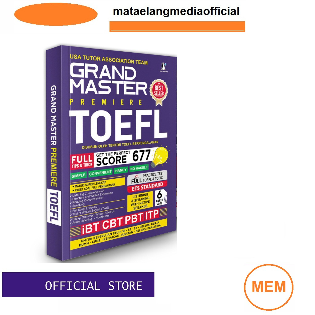 Grand Master Premiere TOEFL TOEIC ITP iBT CBT PBT Standard ETS Book