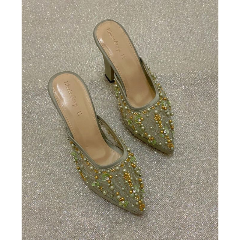 HIJAU MEIRA GREEN SAGE WEDDING SHOES WEDDING SHOES PARTY SHOES