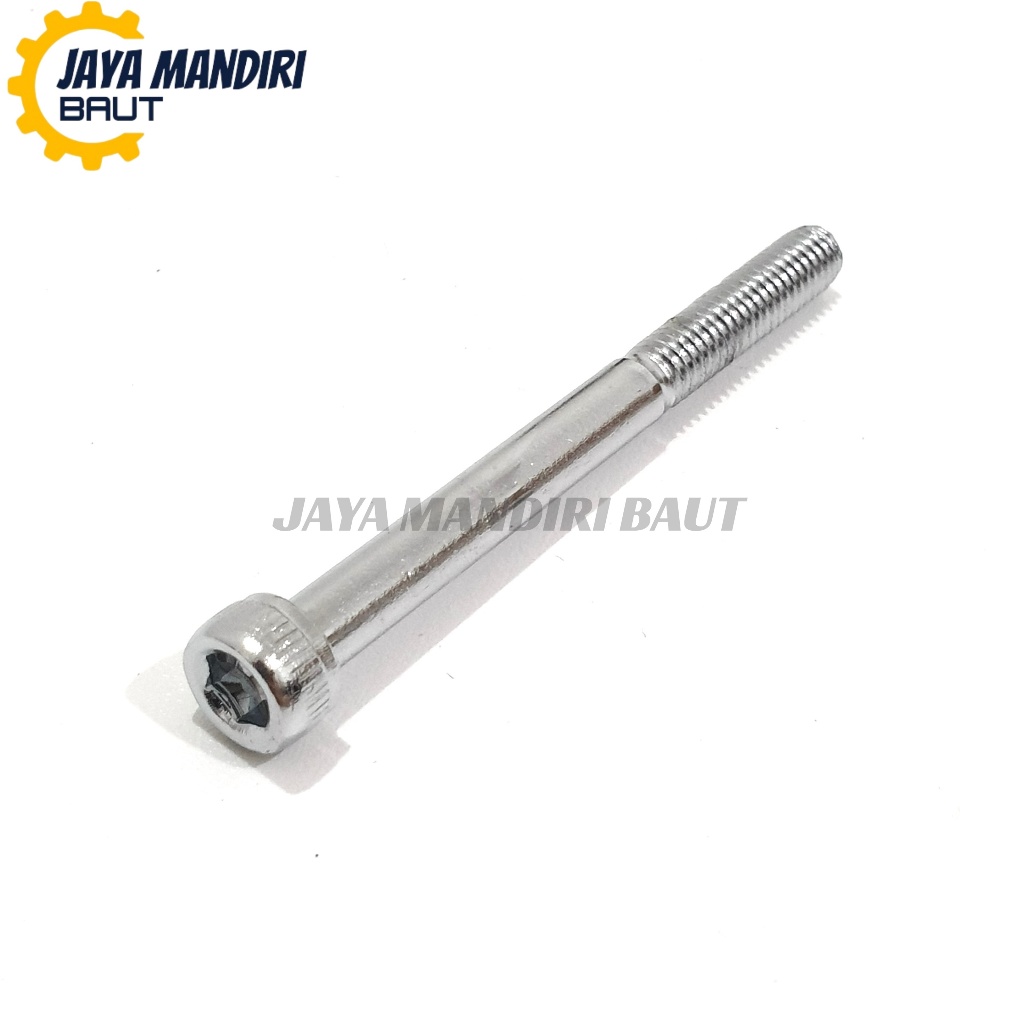 Chrome L Bolt M8 x 60 L6 Key 1.25 ด้าย 12 8x60 ความยาว 60 มม.