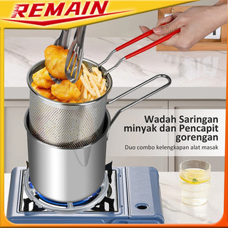 Panci Multifungsi 4 in 1 Multi Deep Fryer Set / Penggorengan Rebus Stainles0s Steel Saringan Capitan Klip Makanan
