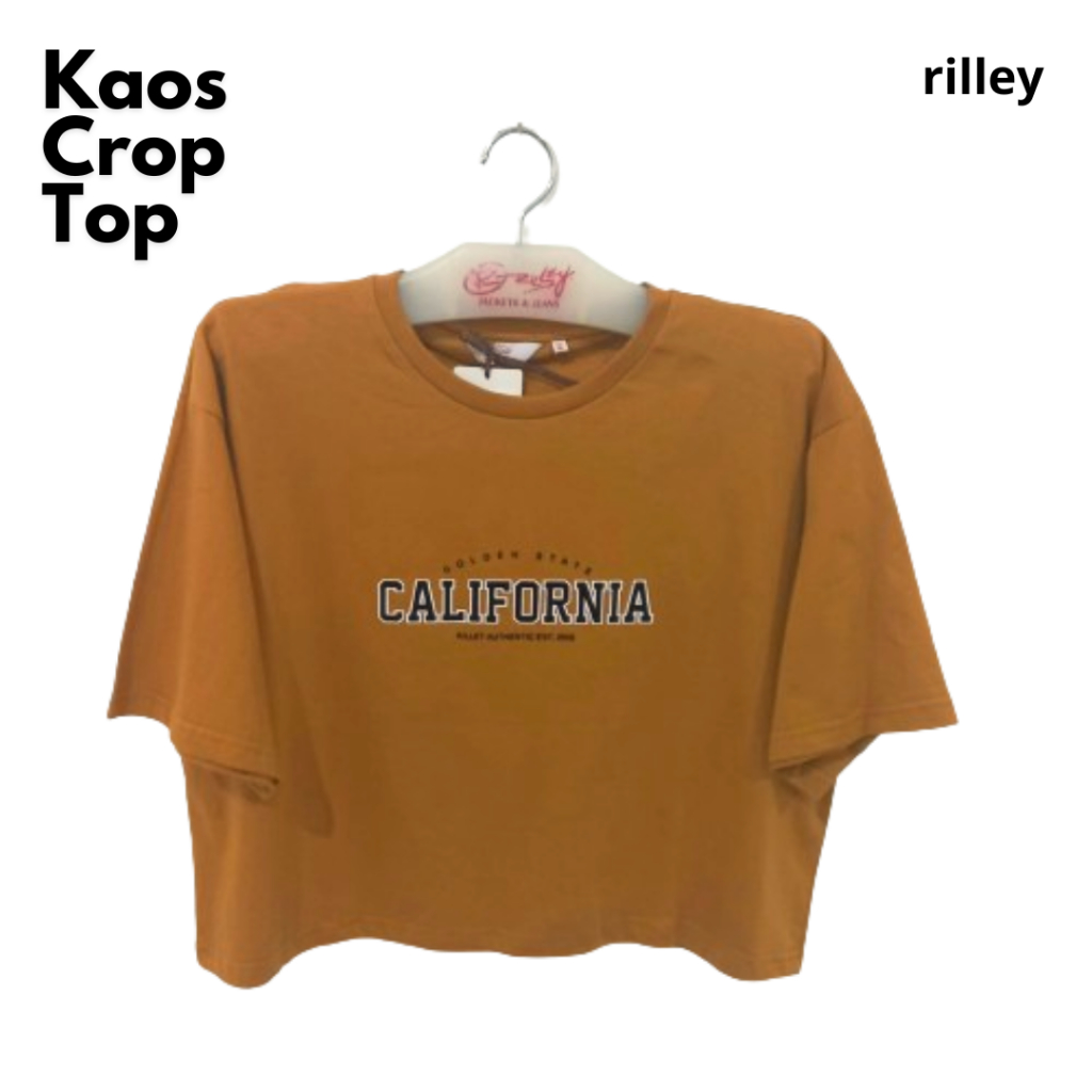 ใหม่ - Kaos Wanita Gold Crop Top | เสื้อยืดเด็กผู้หญิงล่าสุดของ