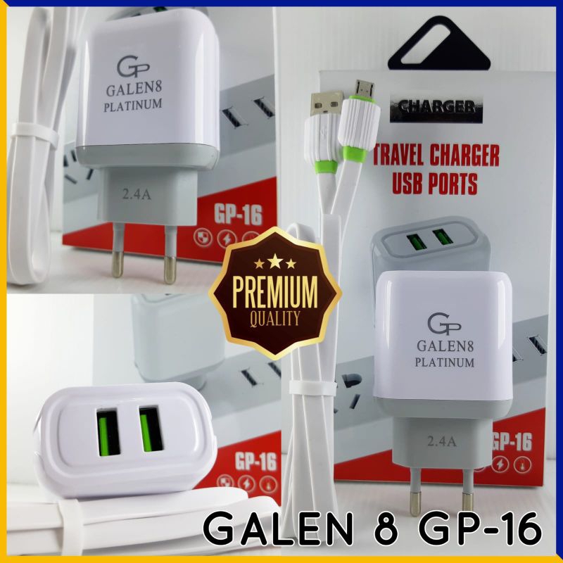 TRAVEL CHARGER 2 พอร์ต USB GP-16 MICRO USB FAST CHARGING
