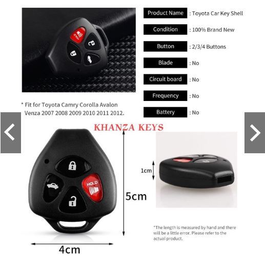 TOMBOL Toyota plug & play remote ปลอกรังไข่ 4 3 2 ปุ่ม