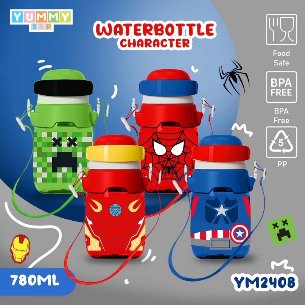 Yummy SIP ORIGINAL MARVEL BOTTLE STRAW DRINKING BOTTLE 780ml -2138