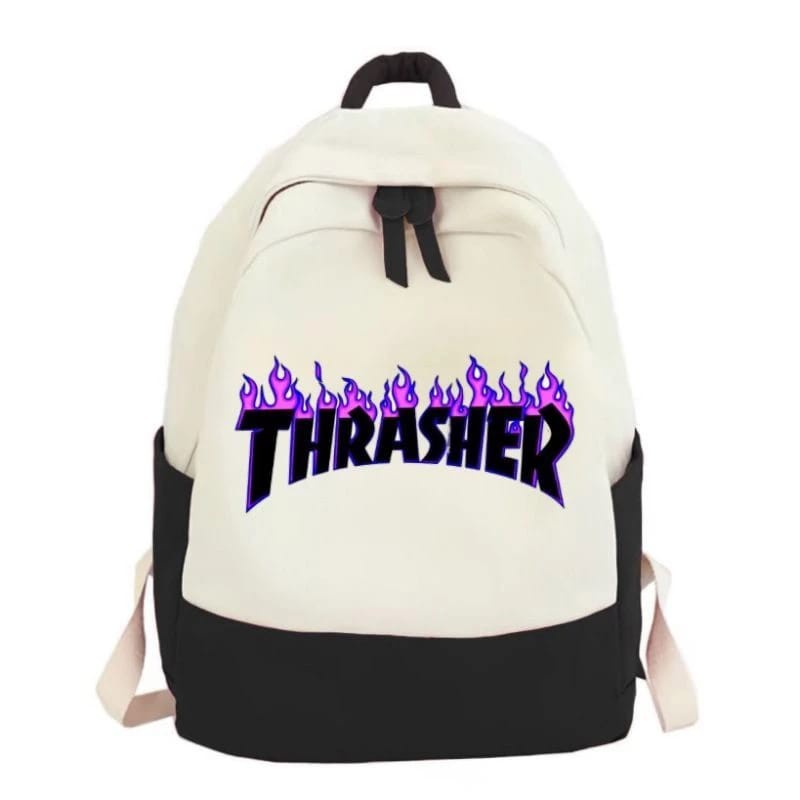 Syifapadilah449 School Backpack with thrasher Motif, Mens Womens School Bag