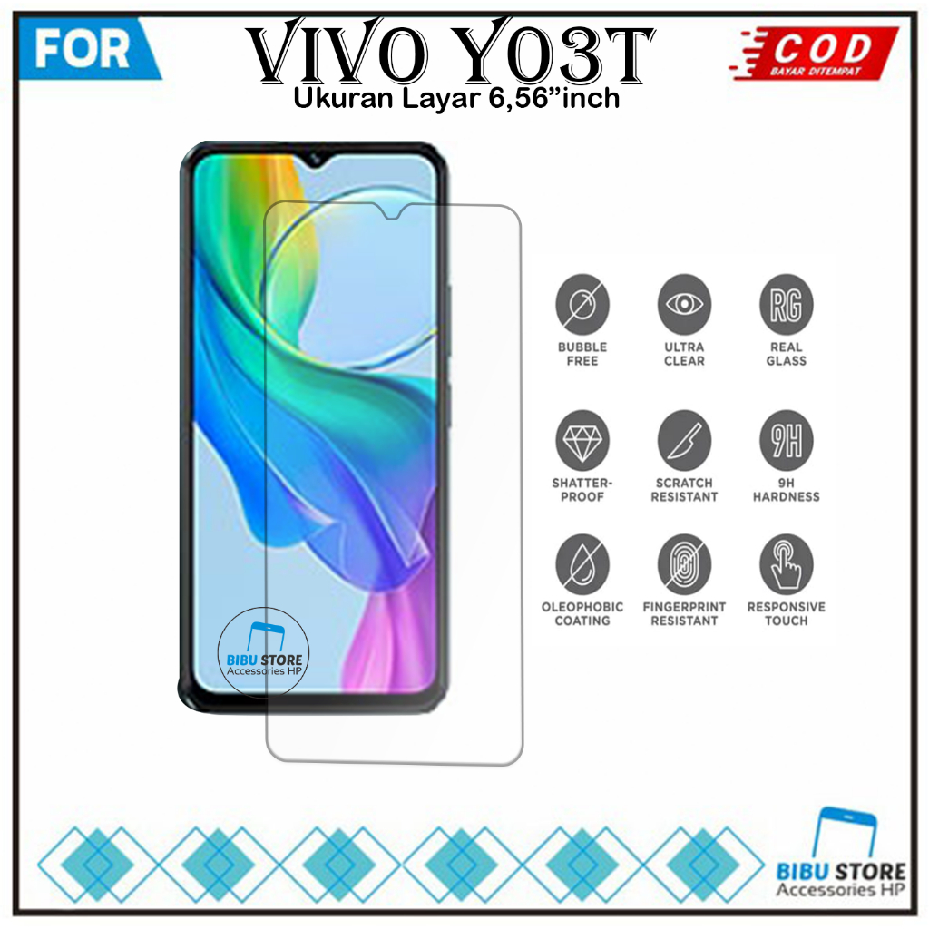 กระจกนิรภัย Vivo Y03T Y03 Anti-Scratch Full Cover Glass