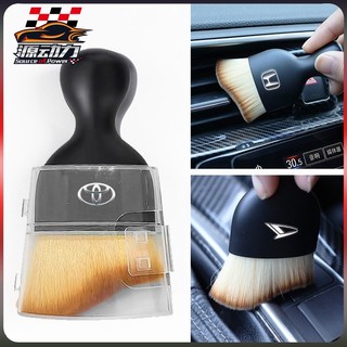 Sikat Pembersih Interior Mobil logo Gagang Pendek Bahan Nilon Kualitas Tinggi Sikat Debu Celah Mobi