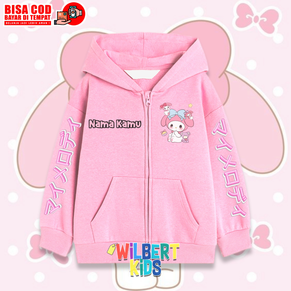 มายเมโลดี้สาวซิปเสื้อกันหนาวหมวก/ฟรีชื่อซิปแจ็คเก็ต