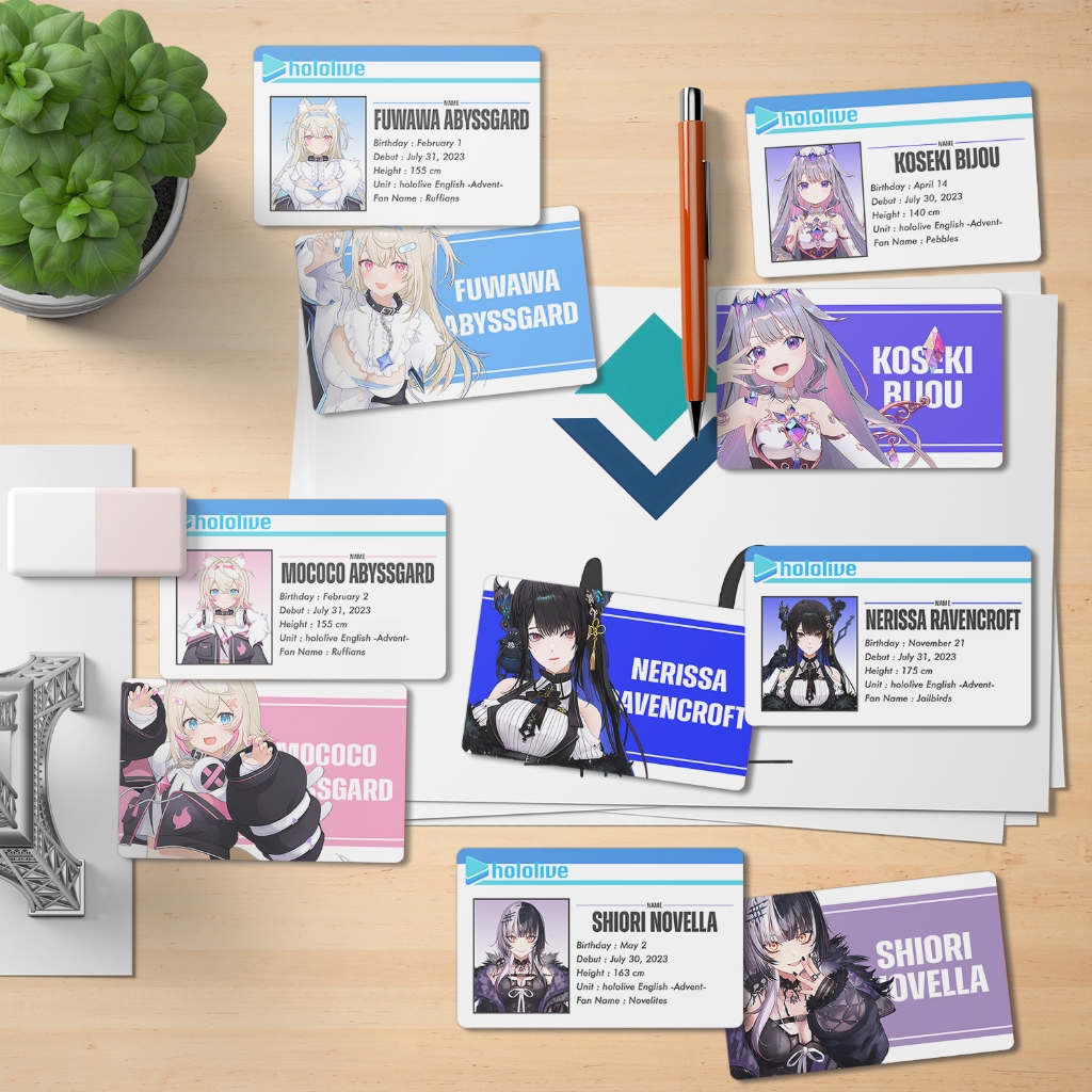 Photocard Hololive EN ADVENT - Shiori Novella - Koseki Bijou - Nerssa Ravencroft - Fuwawa Abyssgard 