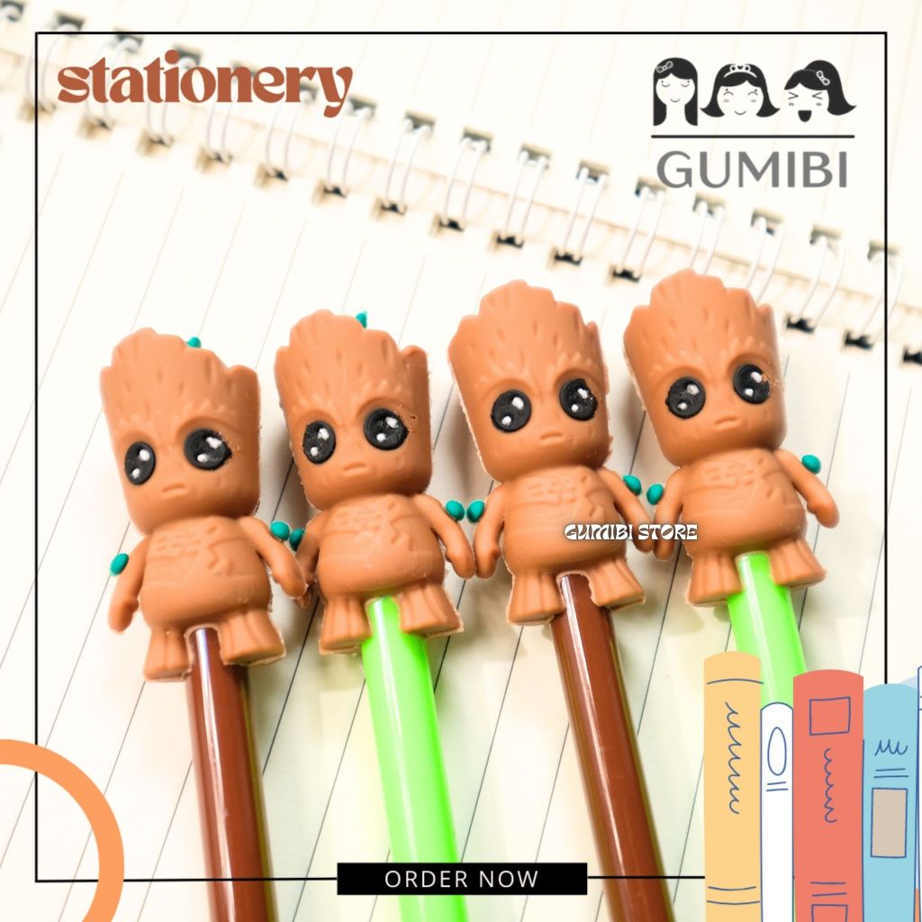GROOT PEN GEL PEN GROOT CUTE CHARACTER SUPER CUTE BABY GROOT GEL PEN