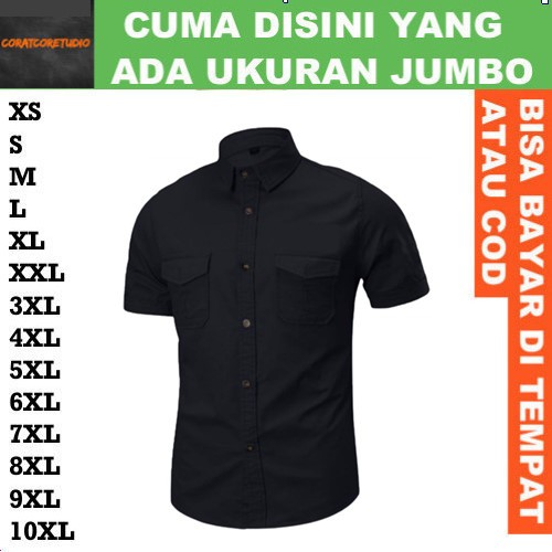 Kemeja HITAM 5xl 4XL 3XL XXL XL LMS XS 10XL 9XL 8XL 7XL 6XL เสื้อยืดผู้ชายเสื้อ Hem Boys 2 กระเป๋าจั