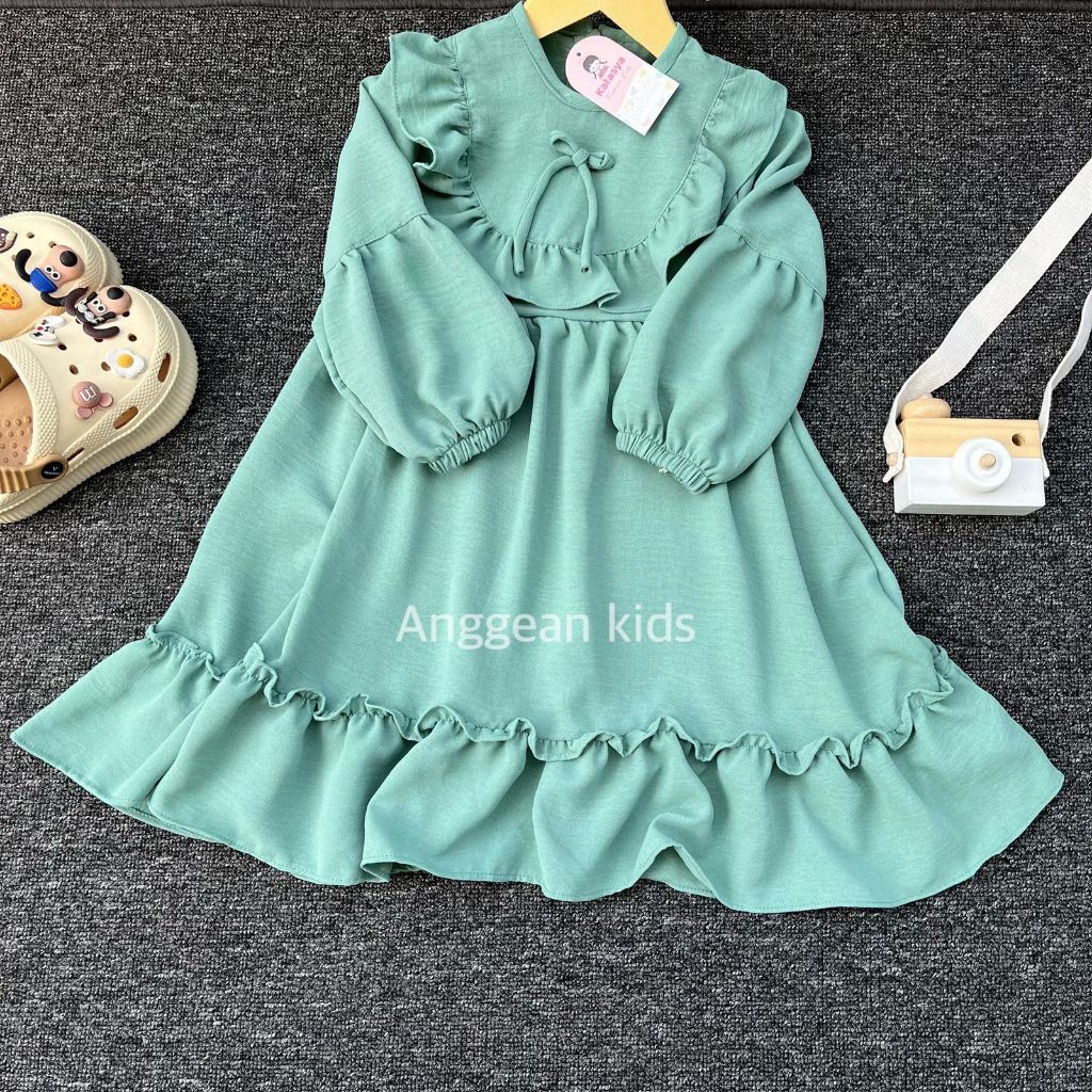 Gamis สําหรับเด็กผู้หญิง 2-12 ปี - ชุดไหลอากาศสําหรับเด็ก - เสื้อผ้ามุสลิมสําหรับเด็กที่เรียบง่าย