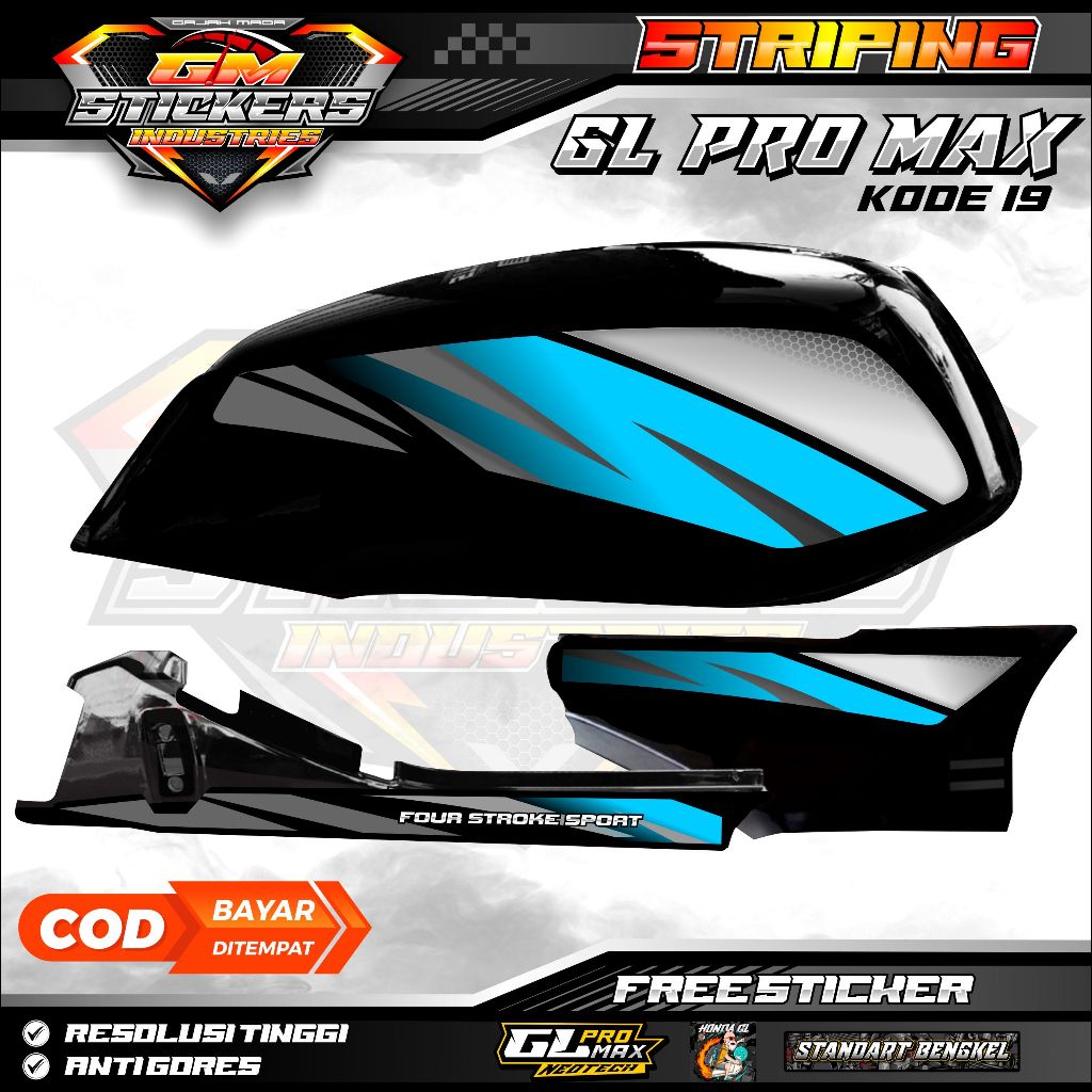 HONDA GL MAX GL PRO NEO TECH 1996 K19 สติ๊กเกอร์มอเตอร์ไซค์ STRIPING