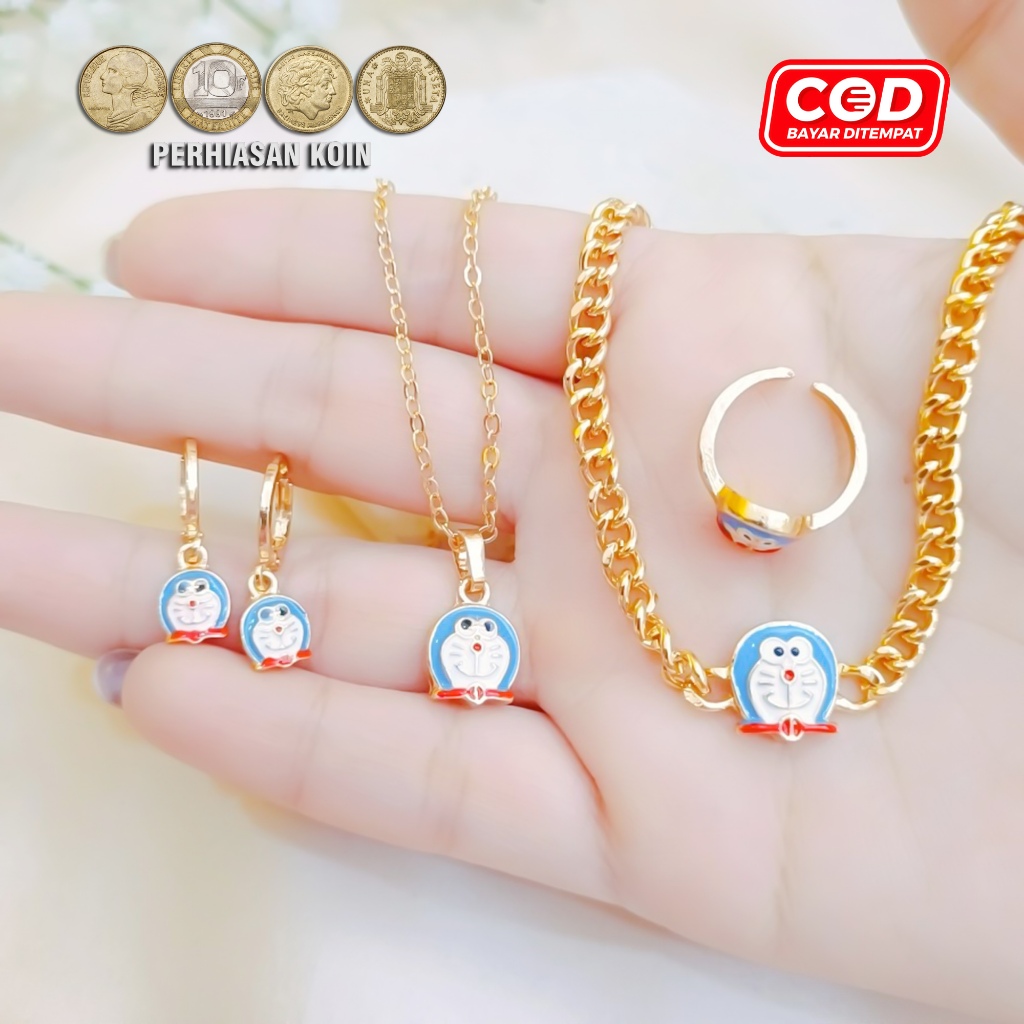 AP น่ารัก DORAEMON รุ่น XUPING JEWELRY SET ทองเครื่องประดับสําหรับ BEAUTIFUL และ LUXURIOUS CHILDREN