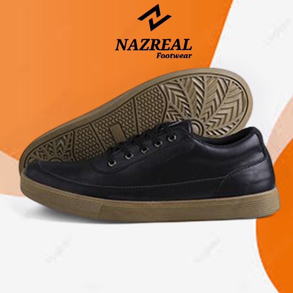 Naz Darwin Brown รองเท้าผ้าใบลําลองผู้ชายสีดําดั้งเดิม