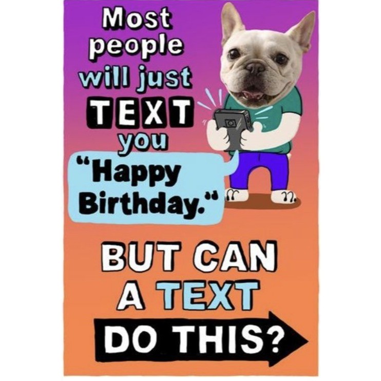 GREETING CARD- HALLMARK- BIRTHDAY CARD- POP UP- FUNNY- TEXT ทําอะไรได้?