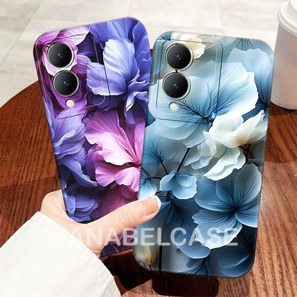 Softcase Vivo y17s y16 y19 y27s y27 4G y27 5G y36 4G y36 5G T1 5G y75 5G v15 pro Flower Motif Full c