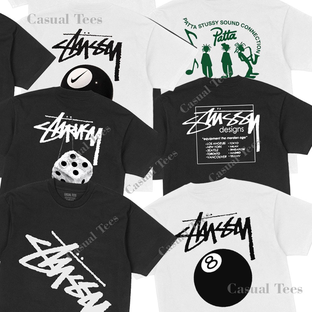 เสื้อยืด Stussy Basic Cotton Combed 24s สําหรับผู้ชายและผู้หญิง