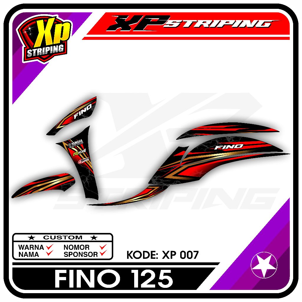 Fino 125 Striping - Yamaha Fino 125 Striping Sticker Racing Design XP.07