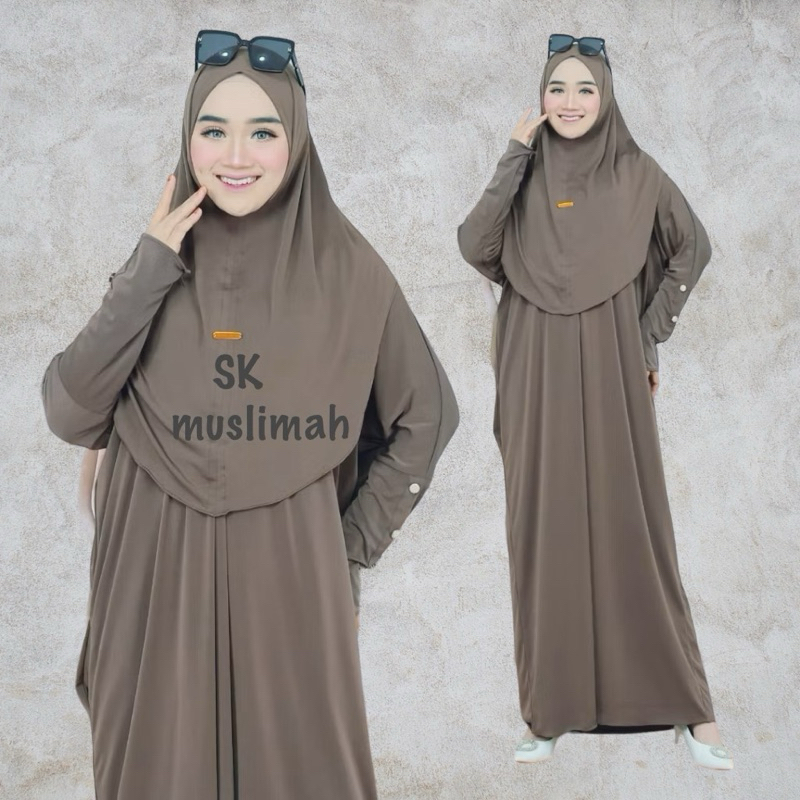 ข้อเสนอร้อน KEIYRA ABAYA JERSEY SET HIJAB MATERIAL JERSEY ABAYA SET BASIC, GAMIS PLAIN UMRAH DAILY J