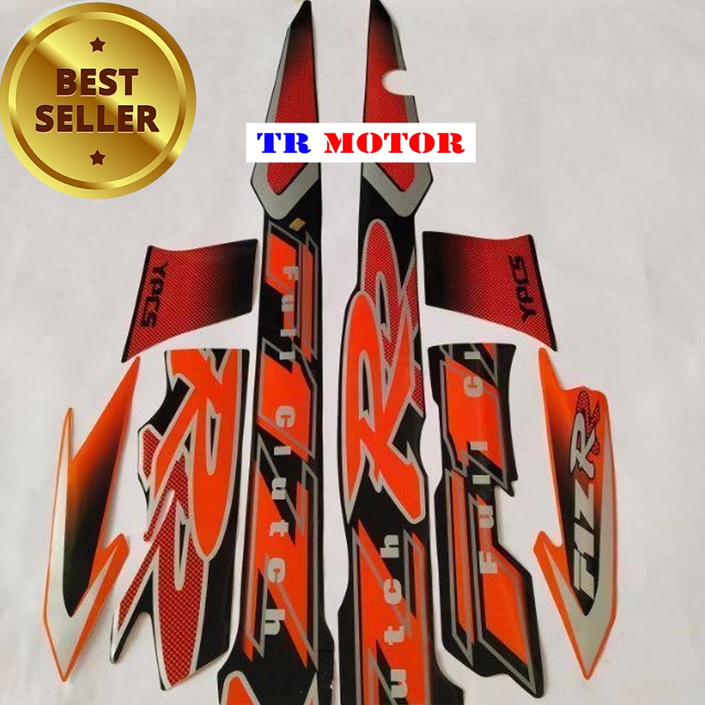 Striping สติกเกอร์รายการเสารถจักรยานยนต์ Yamaha F1ZR fizr fiz r f1 zr 2002 สีดําสีส้มรายการมาตรฐานร่
