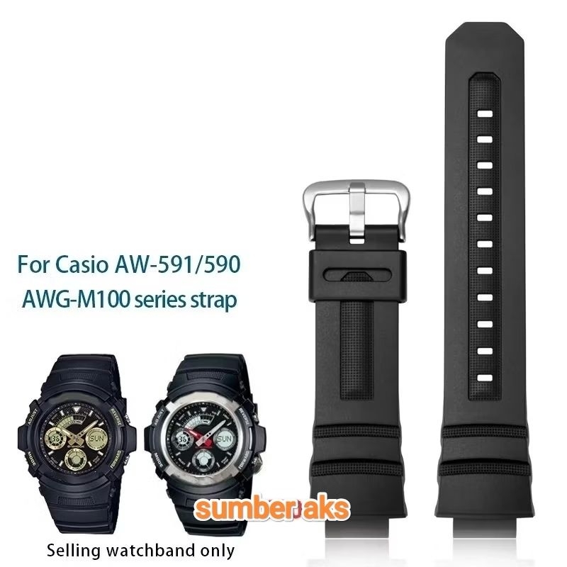 Casio G-Shock 5230 AW590 AW591 AWG100 AWG101 AWG M100 AW-590 AW-591 AWG-100 AWG-M100 สายนาฬิกา