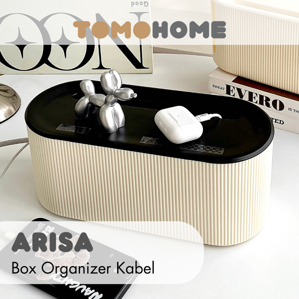 Tomo - ARISA กล่องเก็บของ Aesthetic Socket Organizer ความงามปลั๊กไฟฟ้าโต๊ะทํางานสาย USB โต๊ะทํางานโม