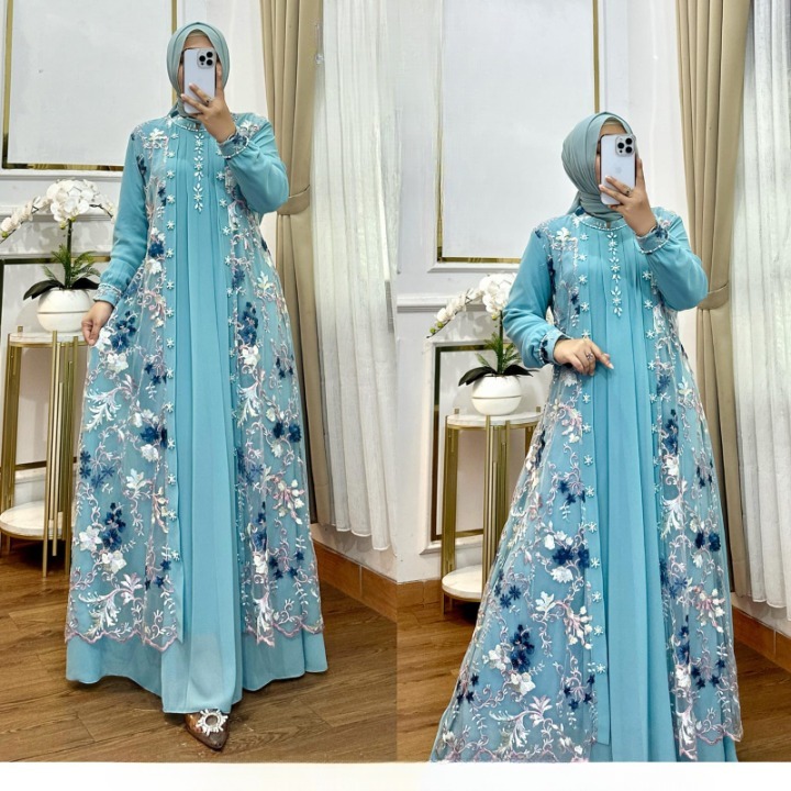 ล่าสุดผู้หญิง Gamis ชุด Misela ชุด BO ขนาด ML XL XXL LD 100-120 CM PB 140 CM วัสดุ Brukat หรือ Tille ปักนูนสีพรีเมี่ยม Elegant Luxury Party Robe ล่าสุด Jumbo Premium Brocade วัยรุ่นชุดสตรีเกาหลีร่วมสมัย สไตล์สไตล์สไตล์สไตล์