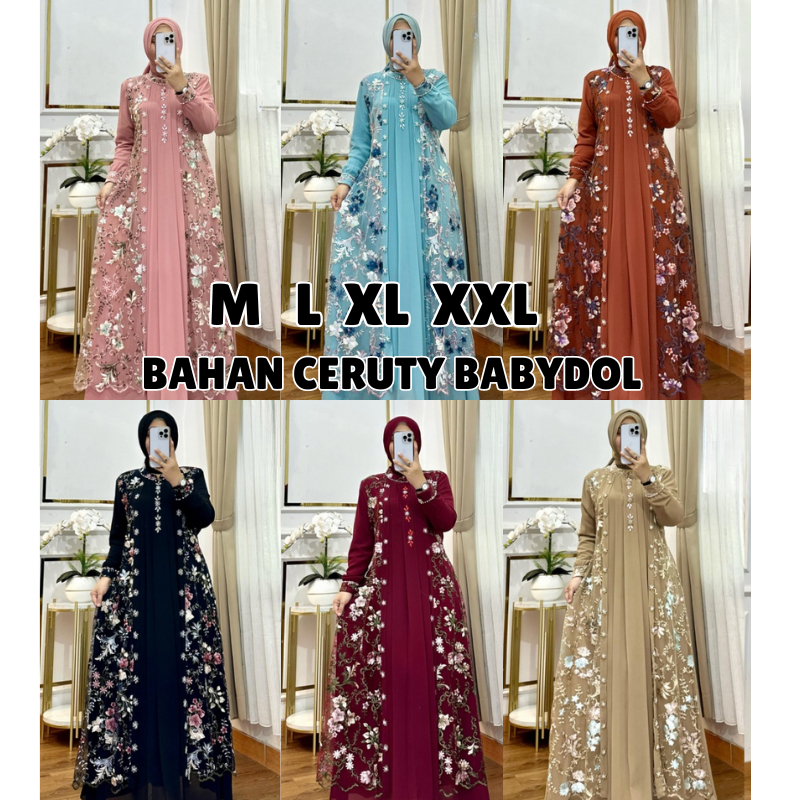 ล่าสุดผู้หญิง Gamis ชุด Misela ชุด BO ขนาด ML XL XXL LD 100-120 CM PB 140 CM วัสดุ Brukat หรือ Tille ปักนูนสีพรีเมี่ยม Elegant Luxury Party Robe ล่าสุด Jumbo Premium Brocade วัยรุ่นชุดสตรีเกาหลีร่วมสมัย สไตล์สไตล์สไตล์สไตล์