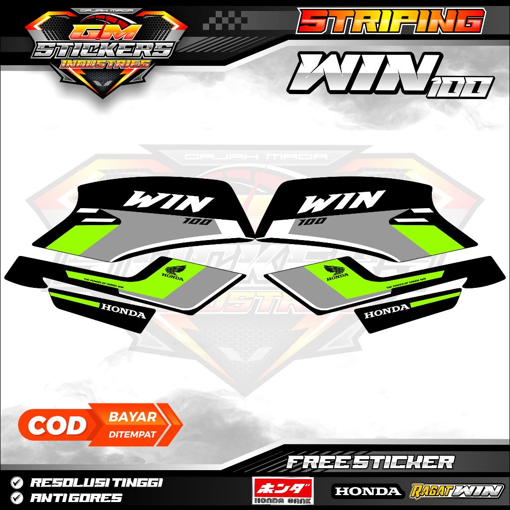 HONDA WIN 100 WIN TRAIL WIN TRABAS K23 สติ๊กเกอร์หลากหลายแถบ